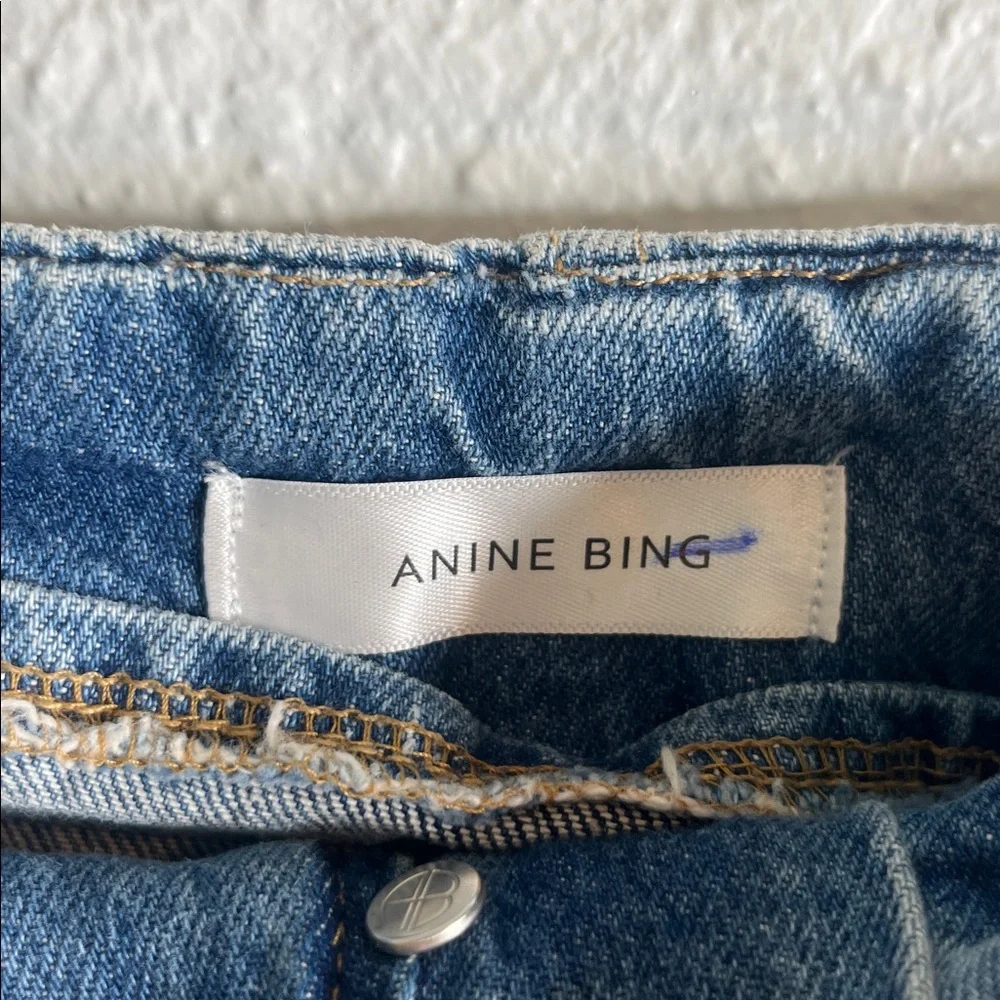 Anine Bing Jeans‎ Everly Paper Bag Waist High Rise Denim Women's Size 25 Blue